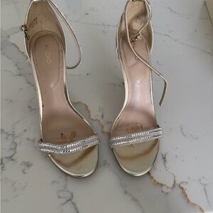 Aldo Elegant Gold and Silver Heels